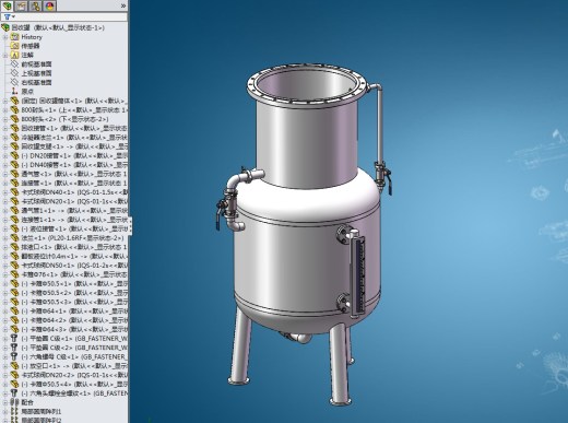 1000型单效蒸发器设计三维SW2014带参+CAD+说明书缩略图