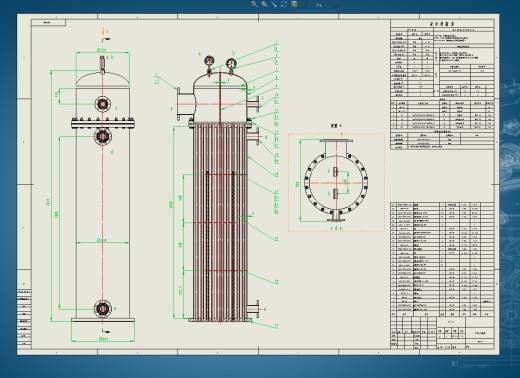 1000型单效蒸发器设计三维SW2014带参+CAD+说明书缩略图
