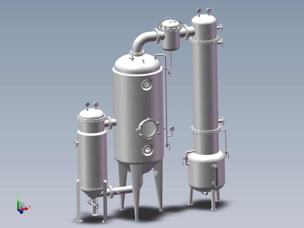 1000型单效蒸发器设计三维SW2014带参+CAD+说明书