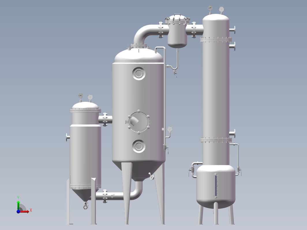 1000型单效蒸发器设计三维SW2014带参+CAD+说明书