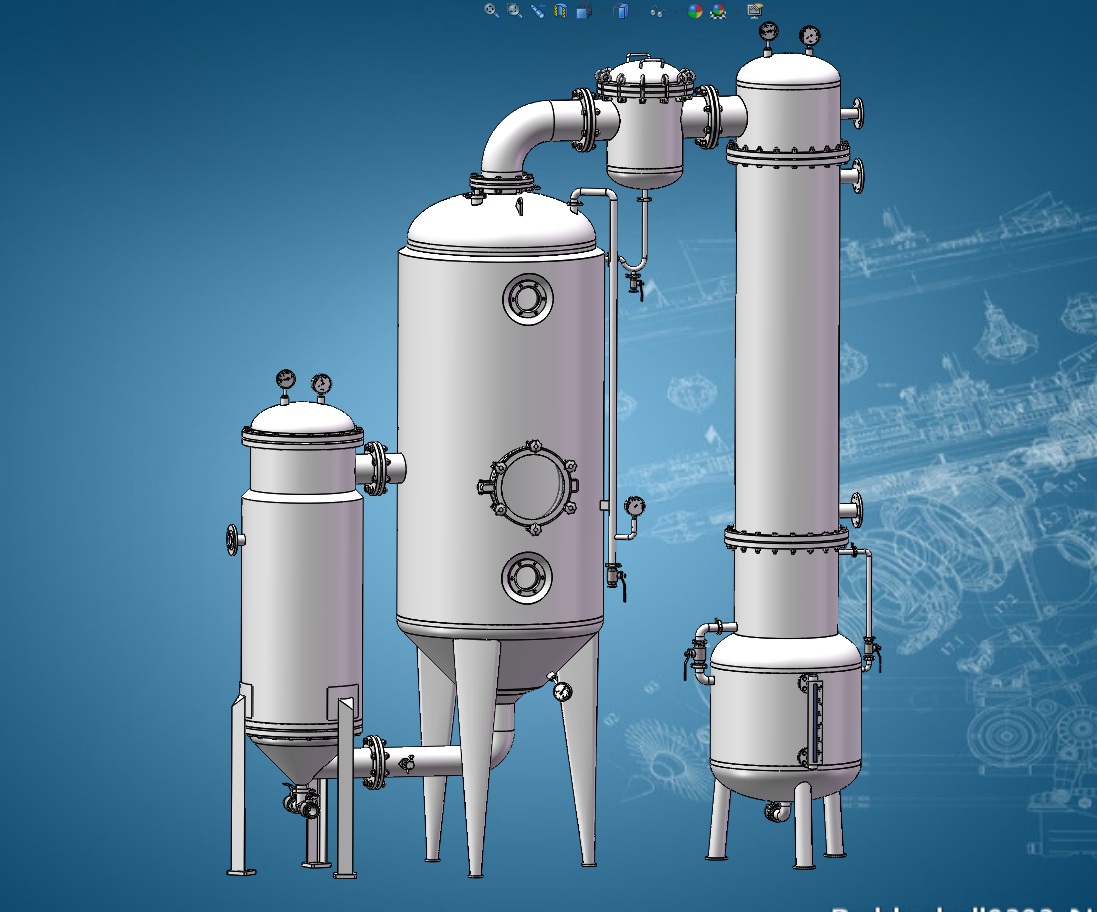 1000型单效蒸发器设计三维SW2014带参+CAD+说明书