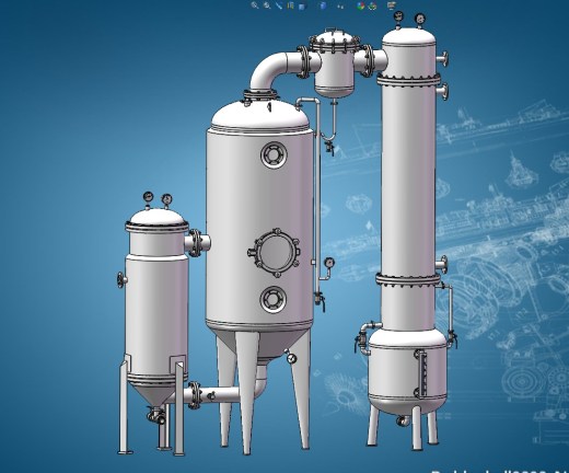 1000型单效蒸发器设计三维SW2014带参+CAD+说明书缩略图