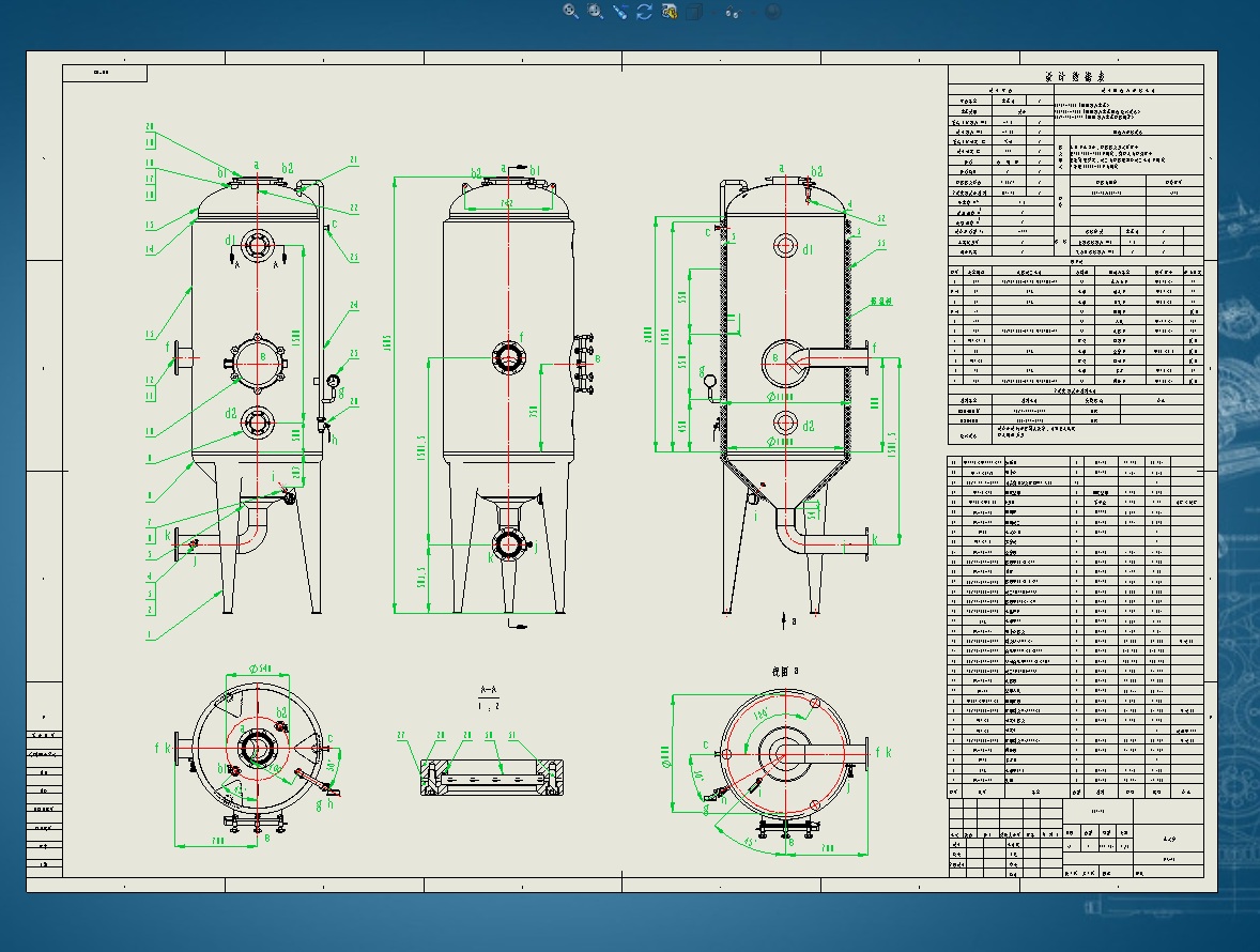 1000型单效蒸发器设计三维SW2014带参+CAD+说明书