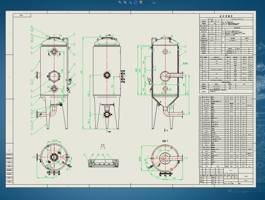 1000型单效蒸发器设计三维SW2014带参+CAD+说明书缩略图