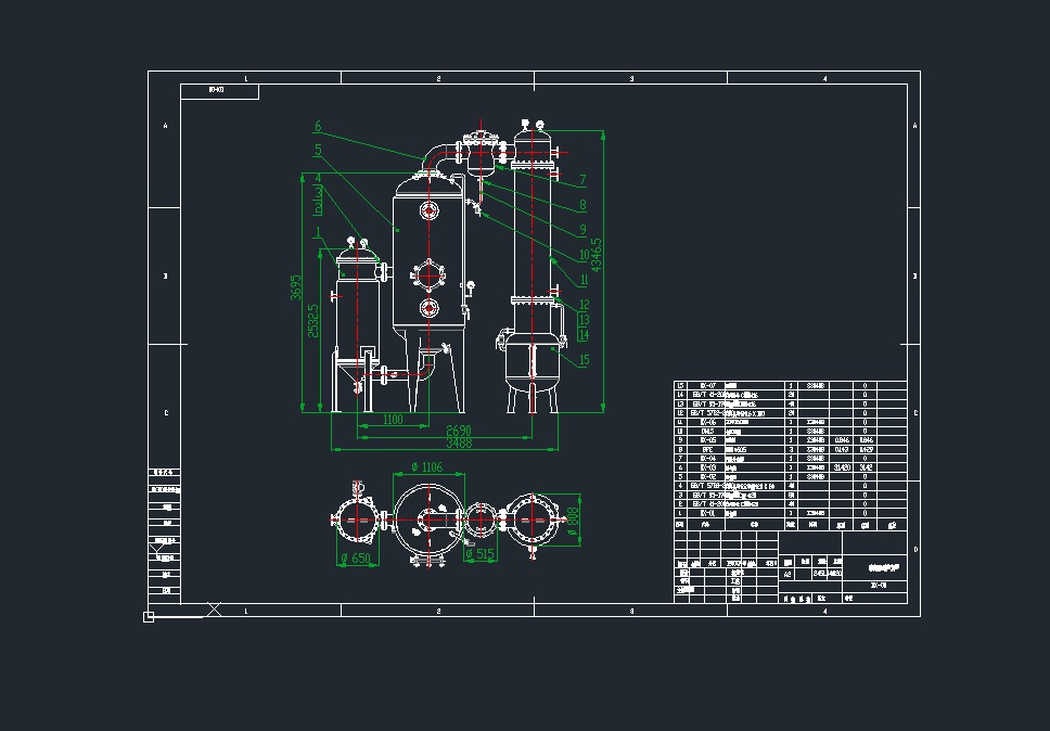 1000型单效蒸发器设计三维SW2014带参+CAD+说明书