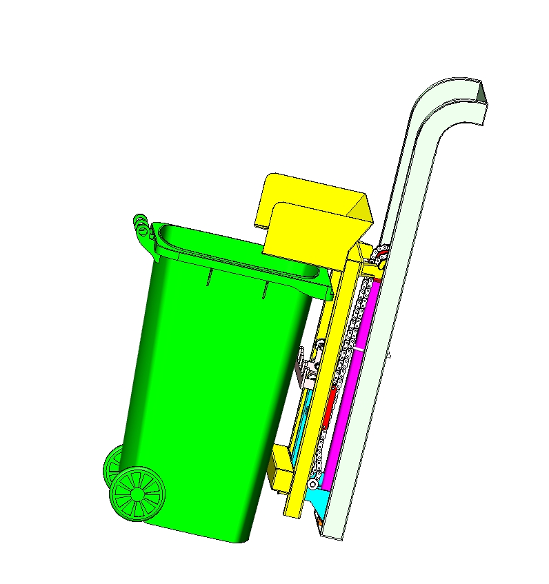 垃圾桶翻转提升机三维SW2014带参