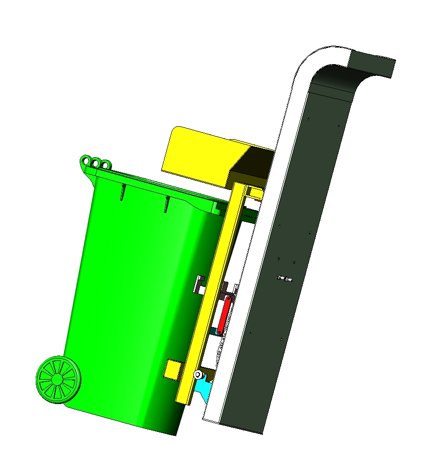 垃圾桶翻转提升机三维SW2014带参
