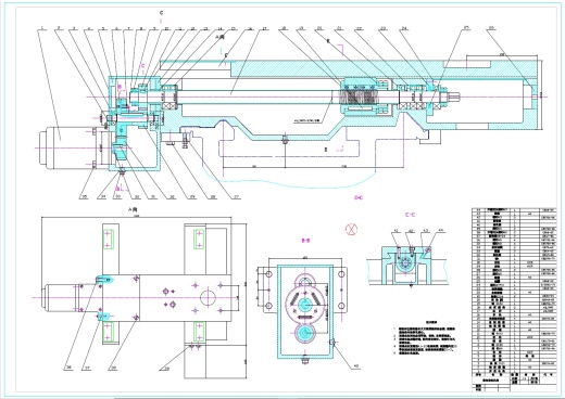 CA6140普通车床纵向及横向进给系统装配图+CAD+说明书缩略图