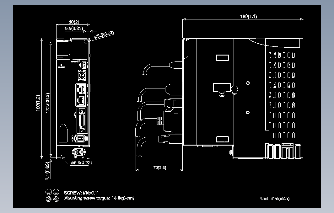 伺服电机ASD-A3-0721- E图纸