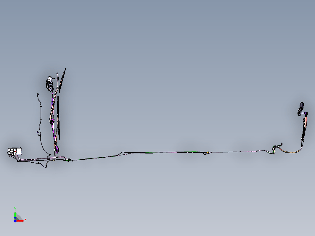 汽车前后雨刮系统及风窗清洗系统catia数模