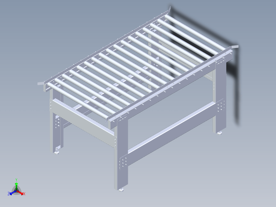 托辊输送机3D数模图纸+STEP格式