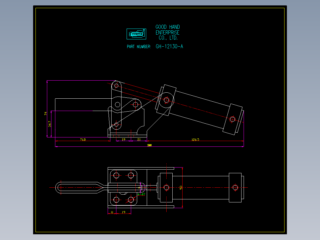 气动夹钳肘夹-q-12130-A