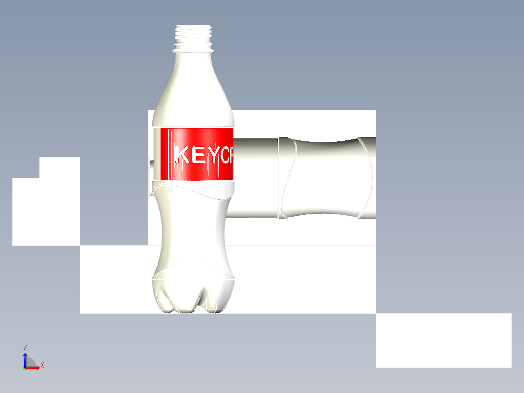 可乐瓶模具3D数模图纸 igs x_t格式