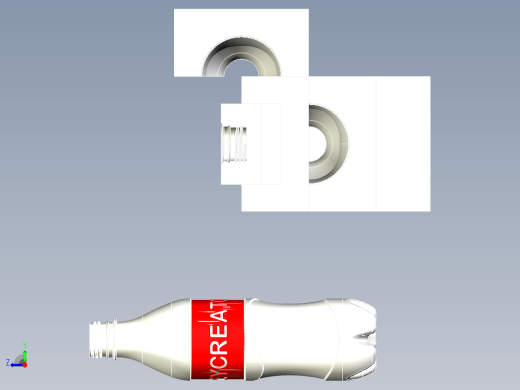 可乐瓶模具3D数模图纸 igs x_t格式缩略图