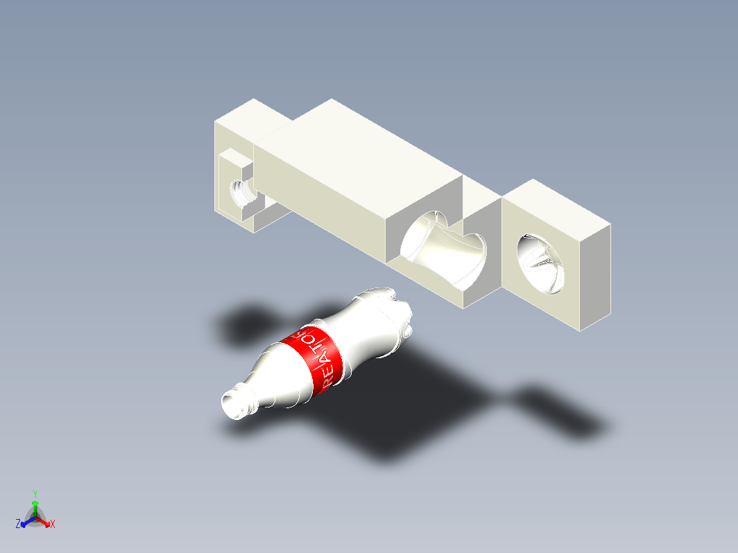 可乐瓶模具3D数模图纸 igs x_t格式