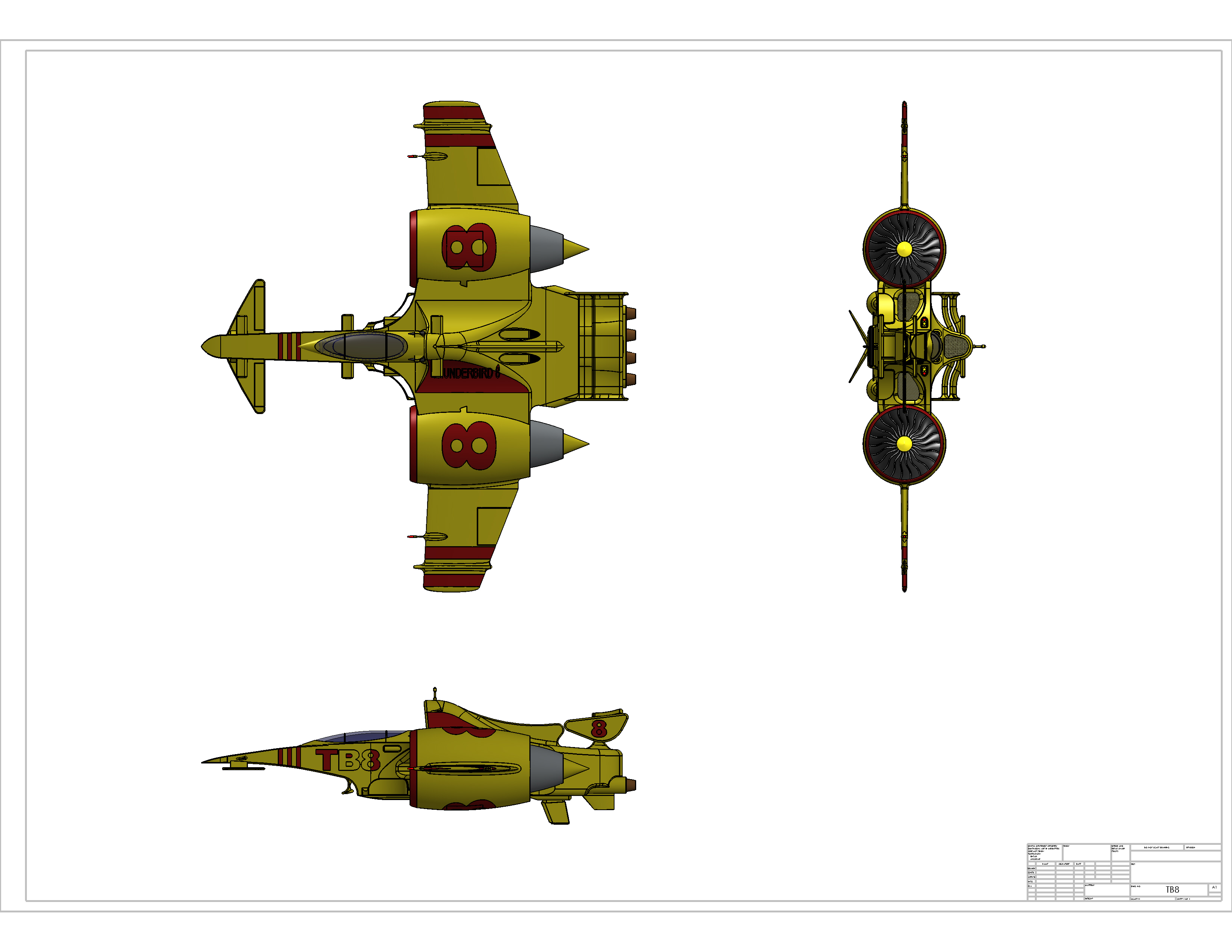 雷鸟8号宇宙战舰模型