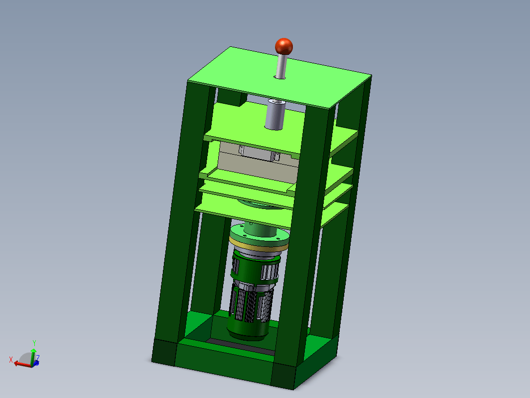 立式旋压机三维SW2017带参+CAD+说明书