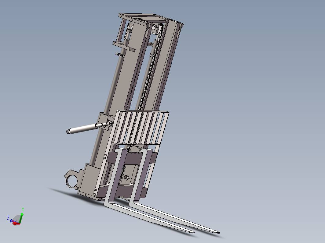 3t叉车门架系统设计三维SW2018带参+CAD+说明书