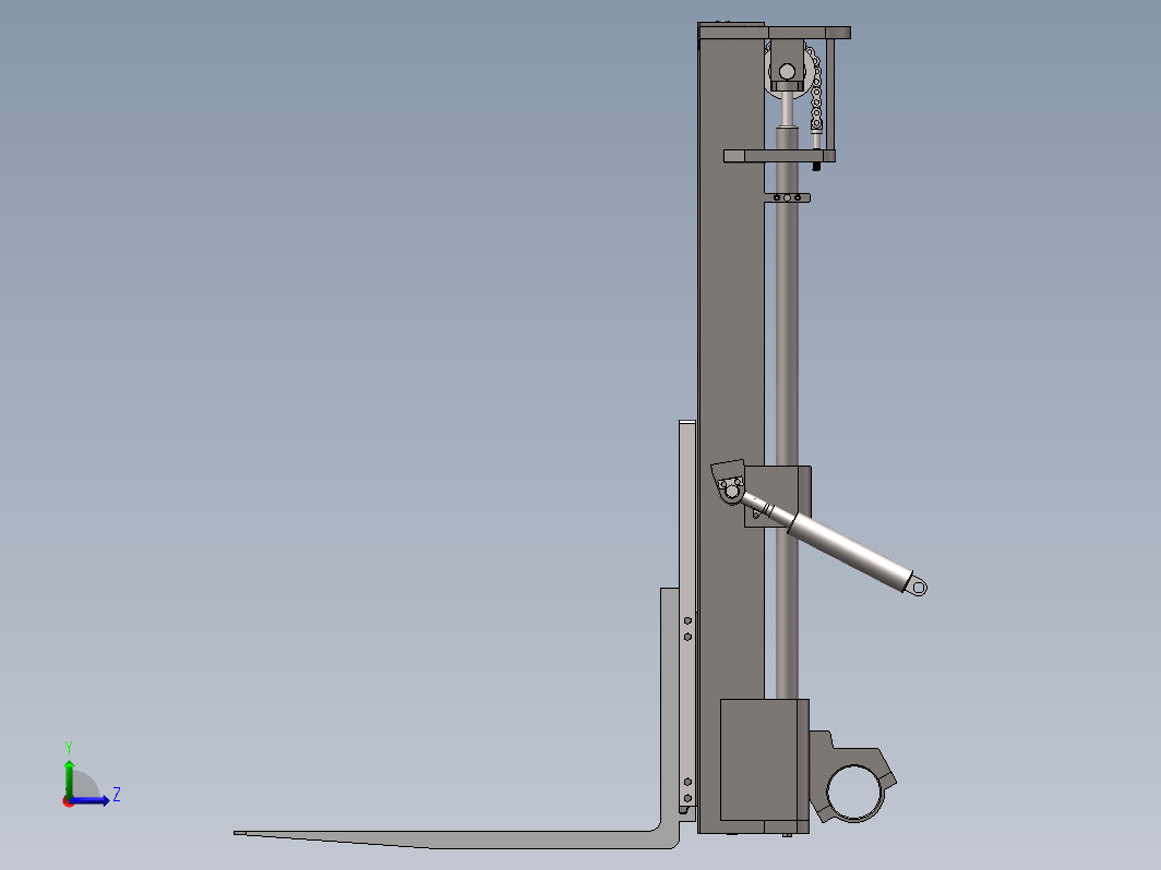 3t叉车门架系统设计三维SW2018带参+CAD+说明书