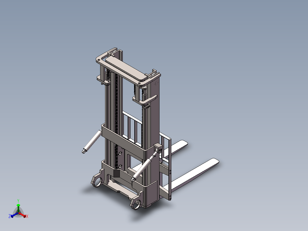 3t叉车门架系统设计三维SW2018带参+CAD+说明书