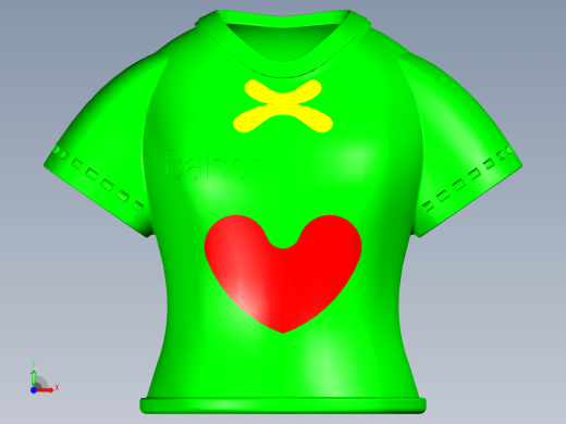有爱心的短袖衣服三维ProE5.0带参缩略图