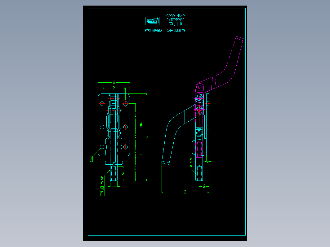 推拉式肘夹-30607m