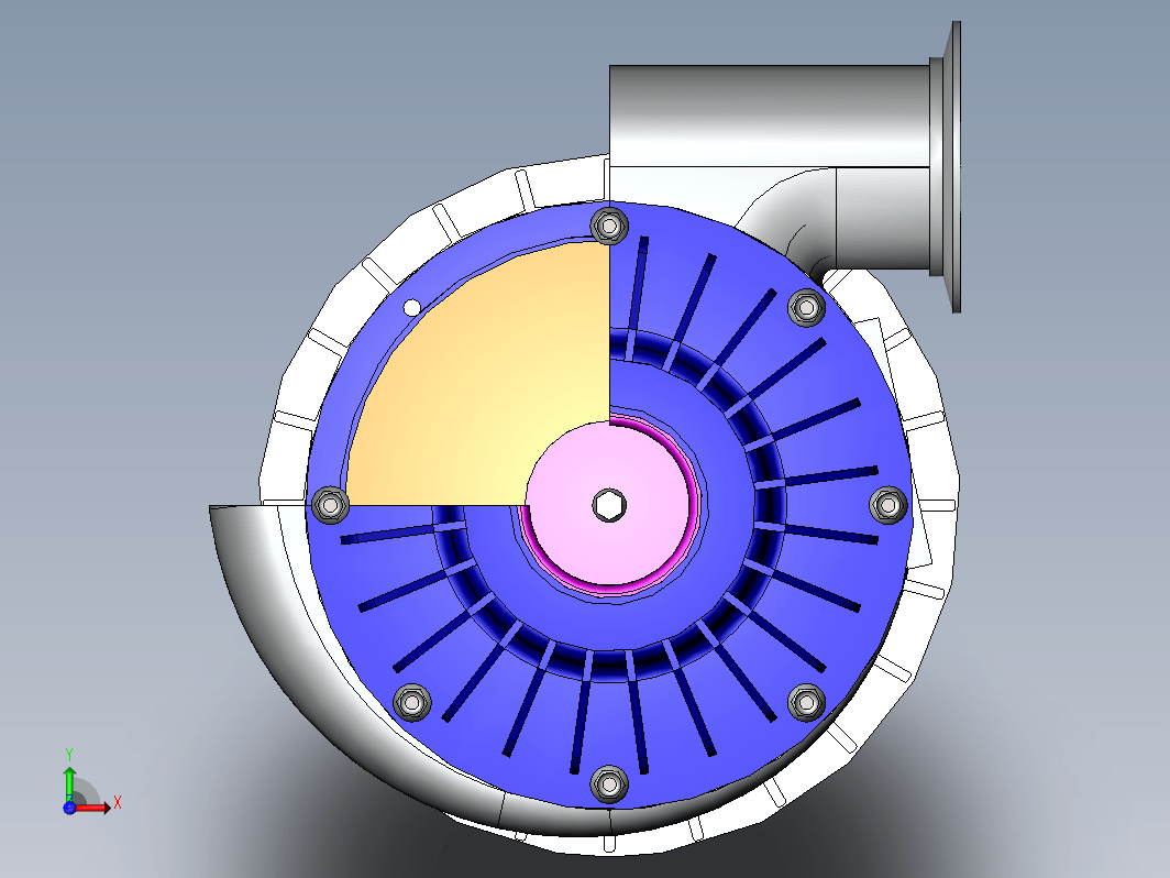 Tesla电动车涡轮泵3D