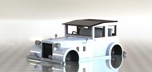 老爷车模型3D缩略图