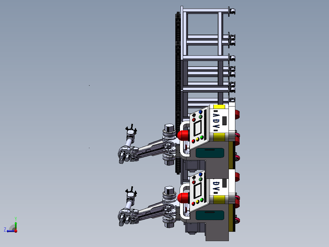 链条安装夹具与机械手组合模拟