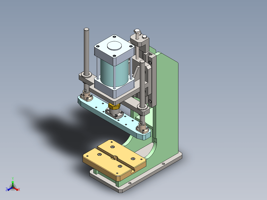 500KG压力机3D数模图纸 Solidworks设计