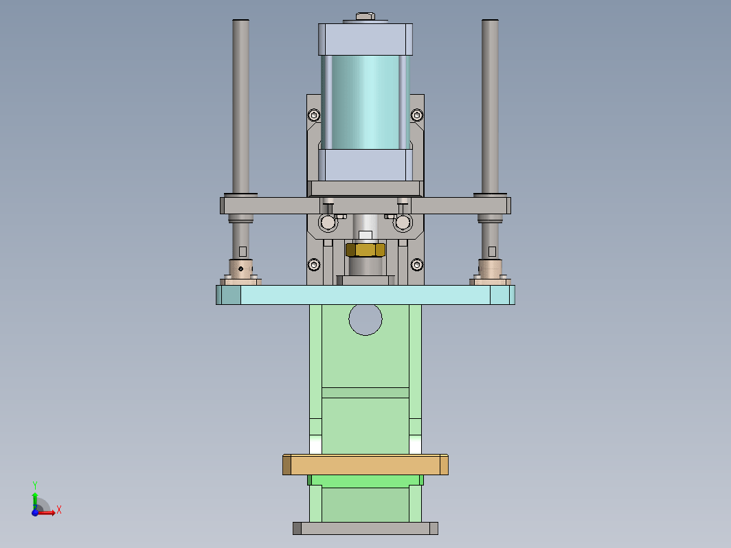 500KG压力机3D数模图纸 Solidworks设计