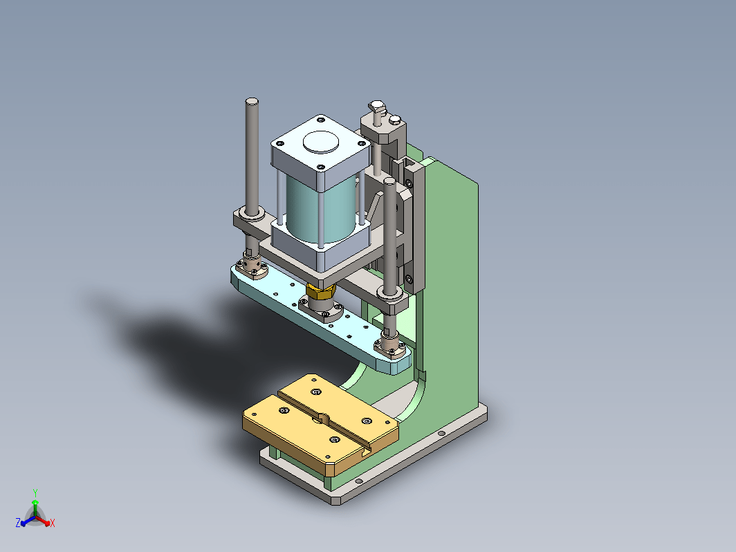 500KG压力机3D数模图纸 Solidworks设计