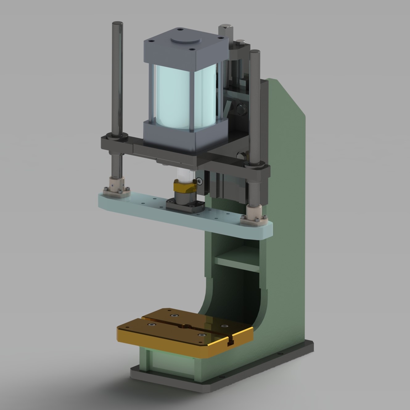 500KG压力机3D数模图纸 Solidworks设计