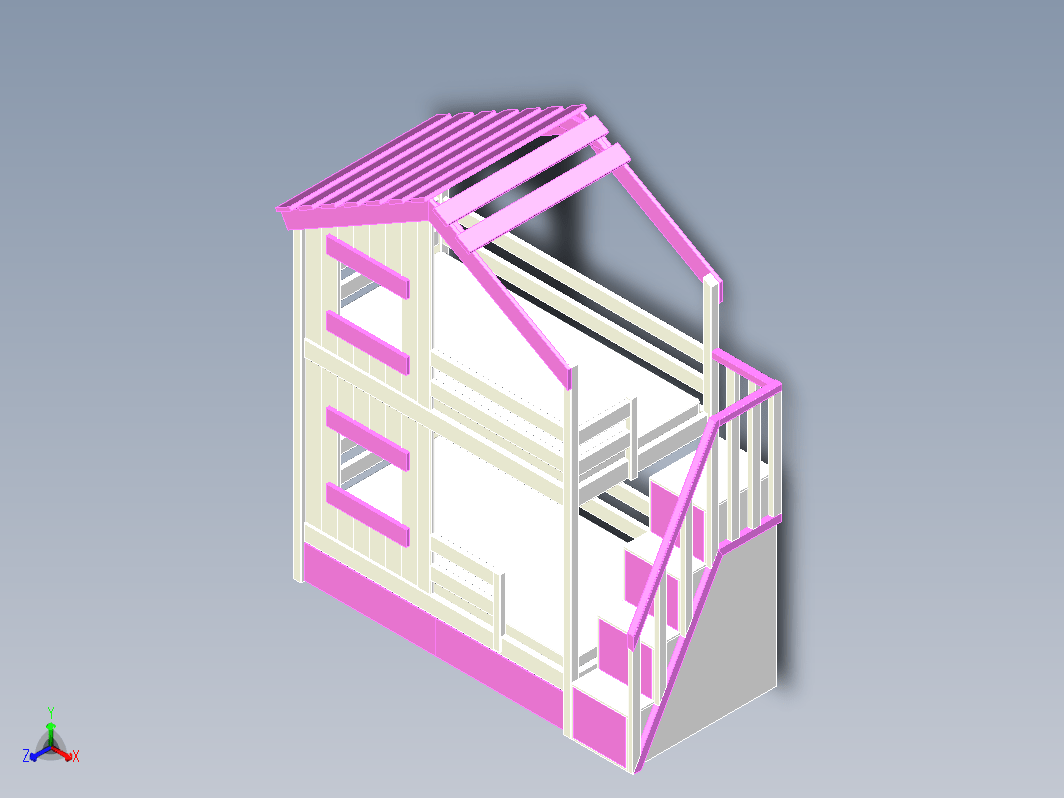 小屋样式儿童上下床