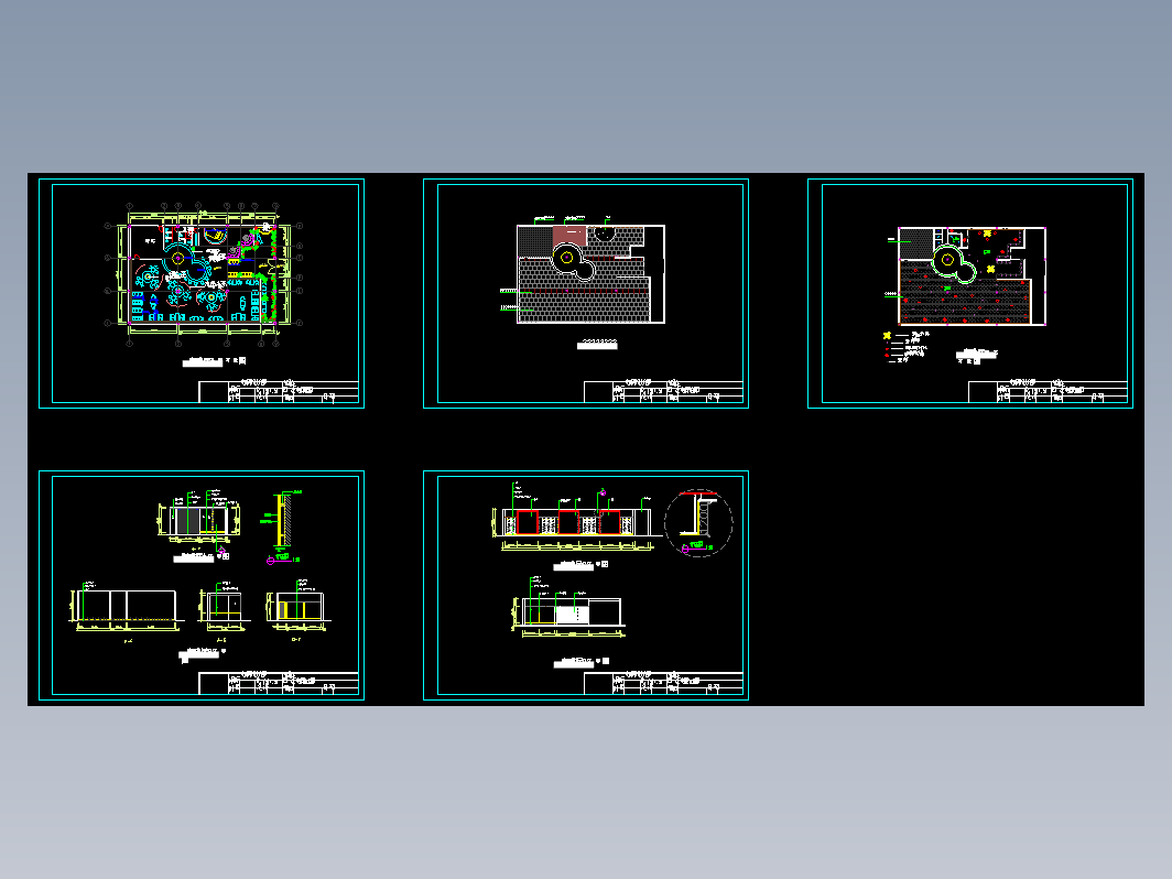 某咖啡厅设计方案作业-480平5张CAD图及4张效果图