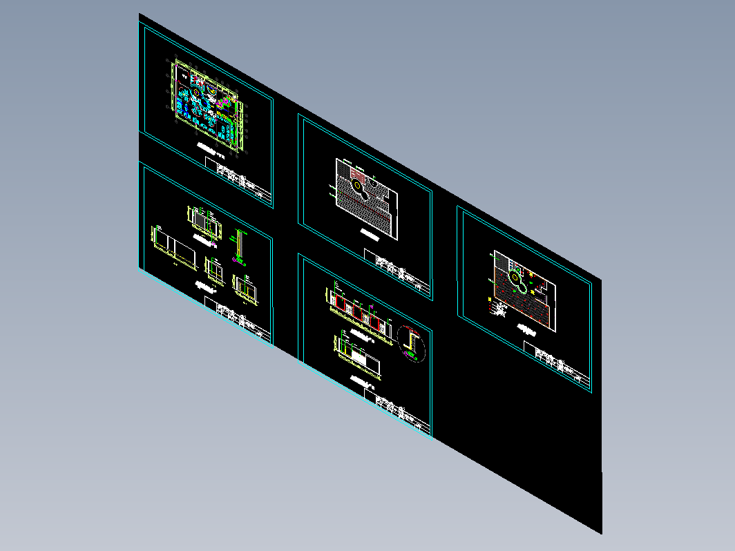 某咖啡厅设计方案作业-480平5张CAD图及4张效果图