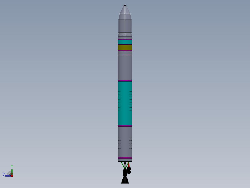 SpaceX猎鹰一号(Falcon-1)火箭简易结构模型