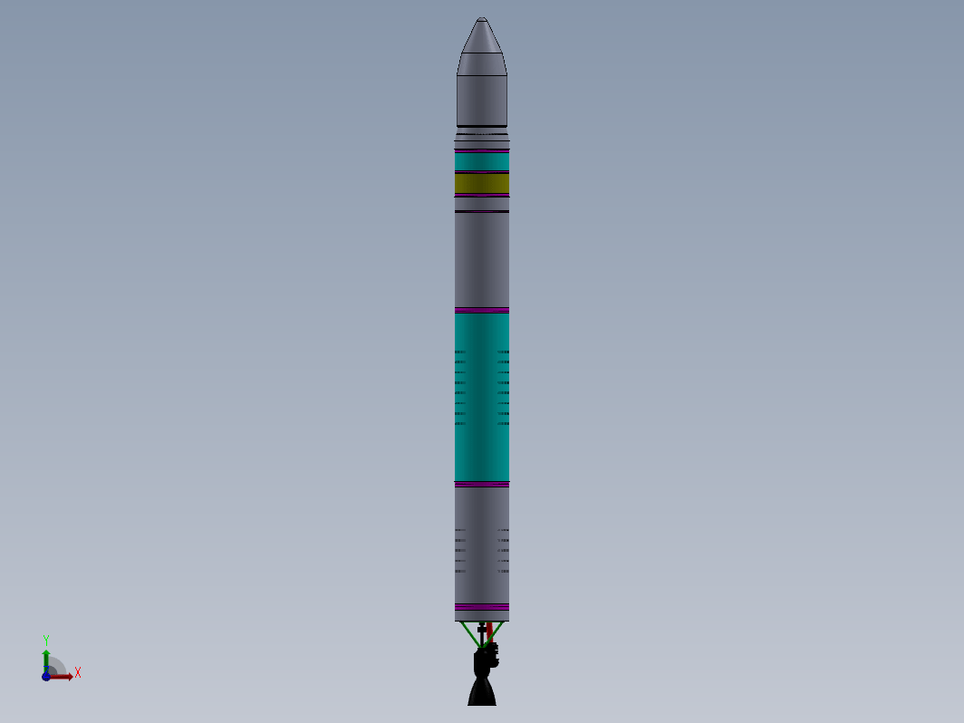 SpaceX猎鹰一号(Falcon-1)火箭简易结构模型