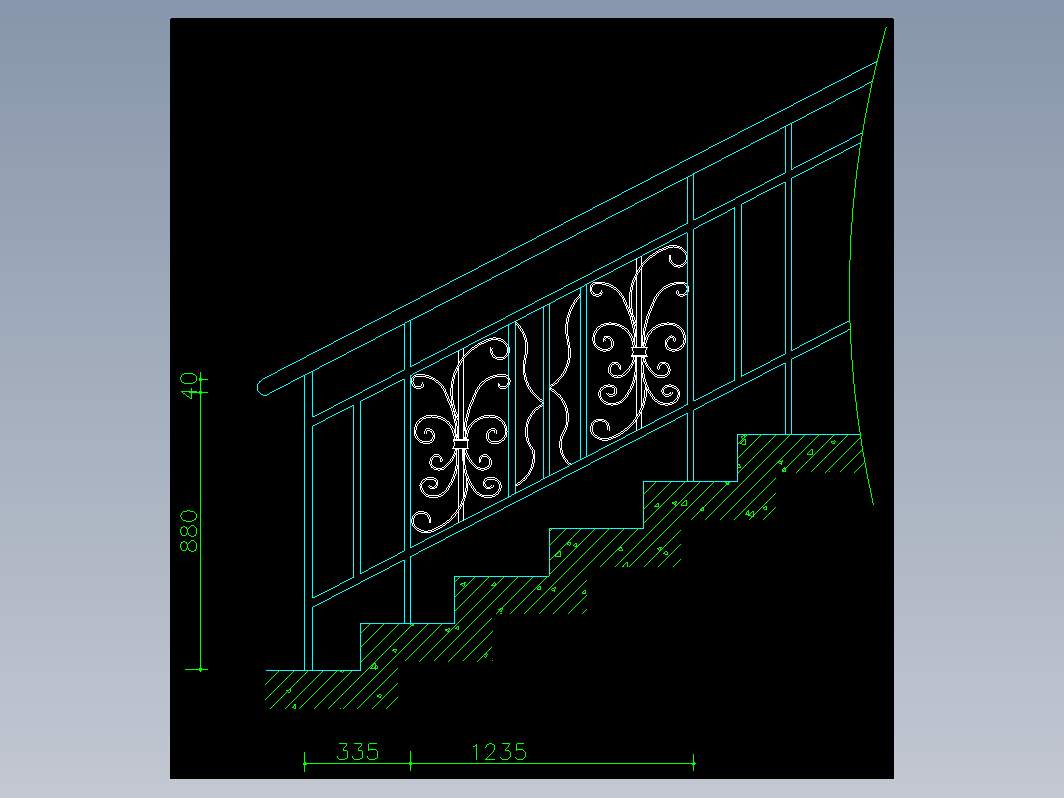 CAD室内设计施工-楼梯 FH10B009
