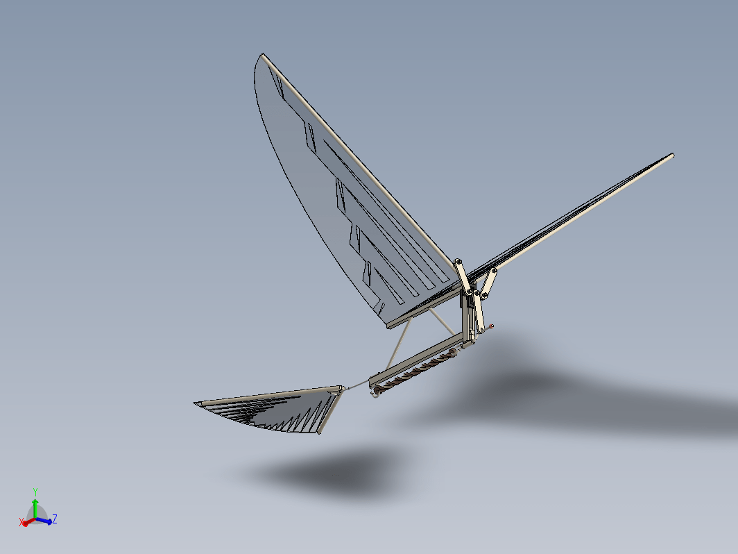 橡皮筋驱动的扑翼机结构 ornithotere