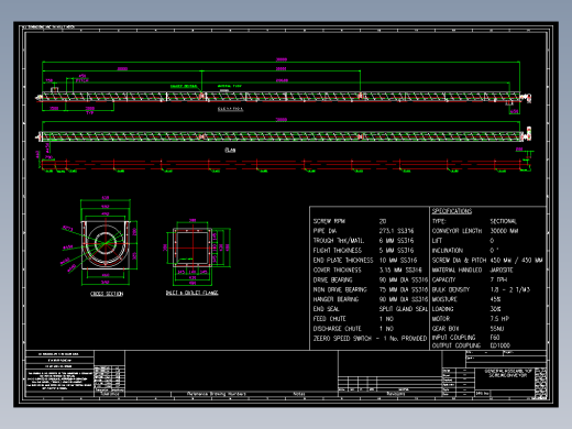 带式输送 30 Mtr Screw Conveyor GA Drg缩略图