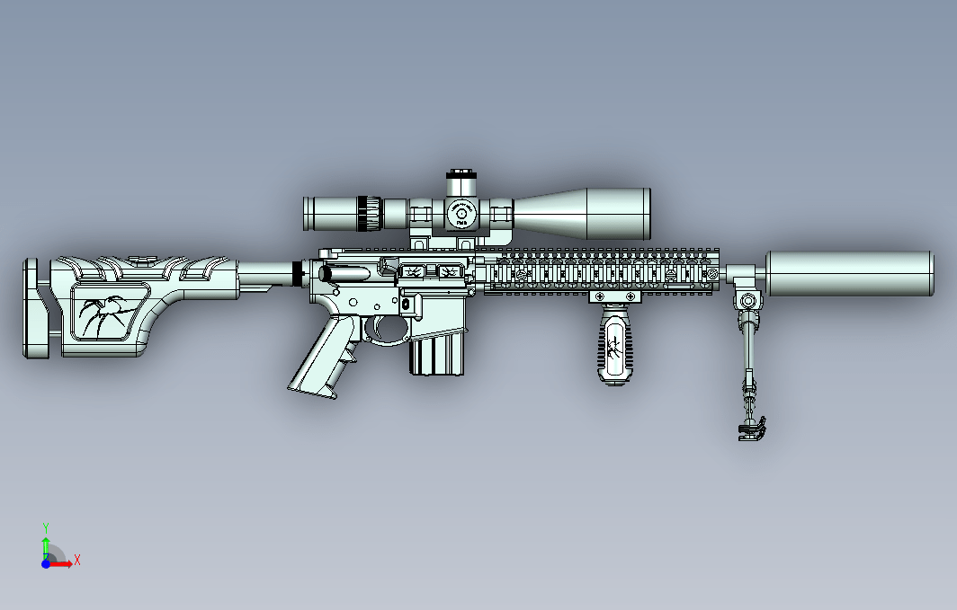 1015R15狙击步枪UG设计