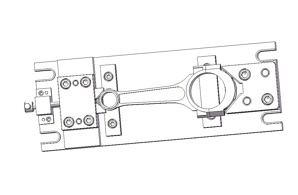 连杆铣面夹具三维SW2016带参+CAD+说明书