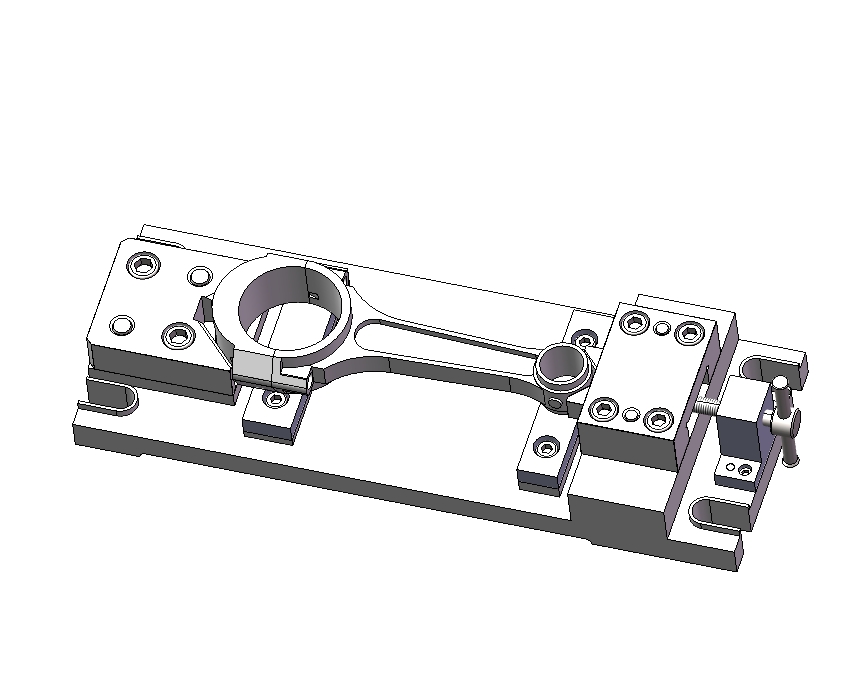 连杆铣面夹具三维SW2016带参+CAD+说明书