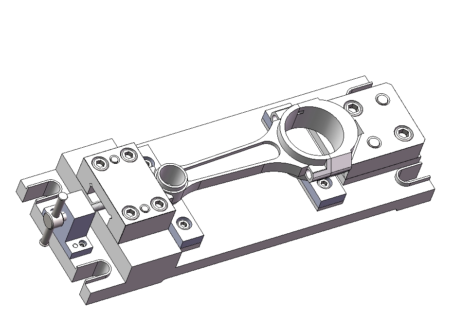 连杆铣面夹具三维SW2016带参+CAD+说明书