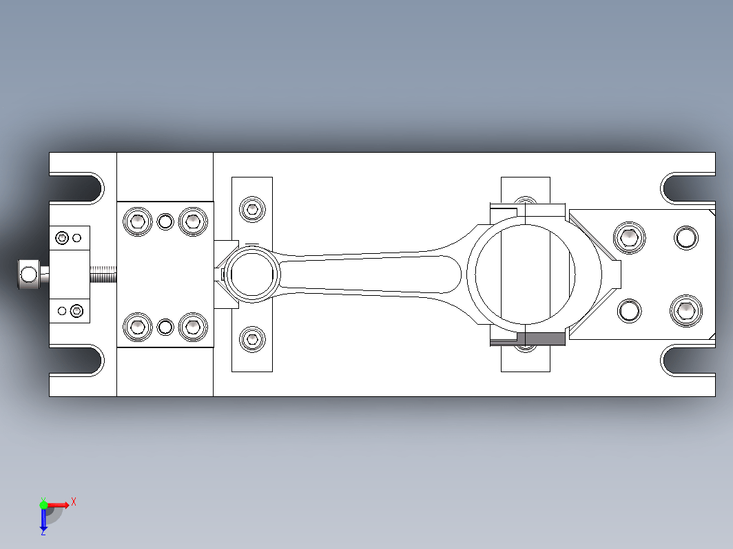 连杆铣面夹具三维SW2016带参+CAD+说明书