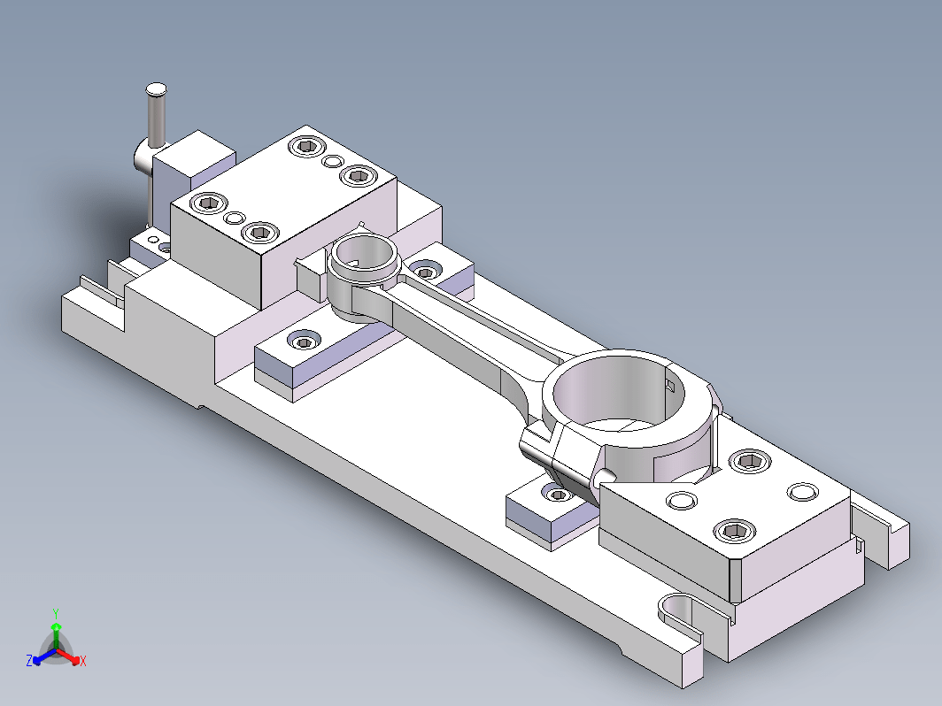 连杆铣面夹具三维SW2016带参+CAD+说明书