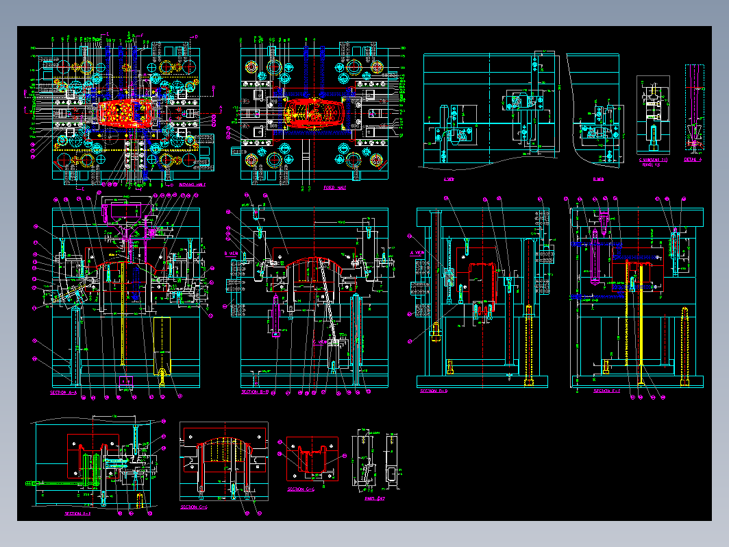 模具结构图—060-3行位多次分型