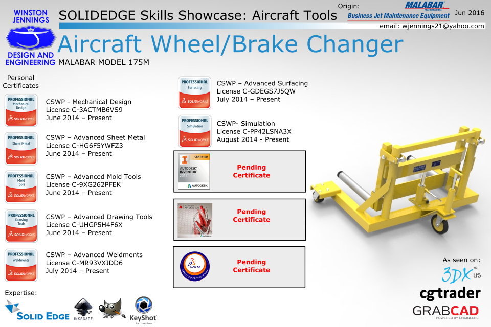 三维建模 Aircraft Wheel Brake Changer