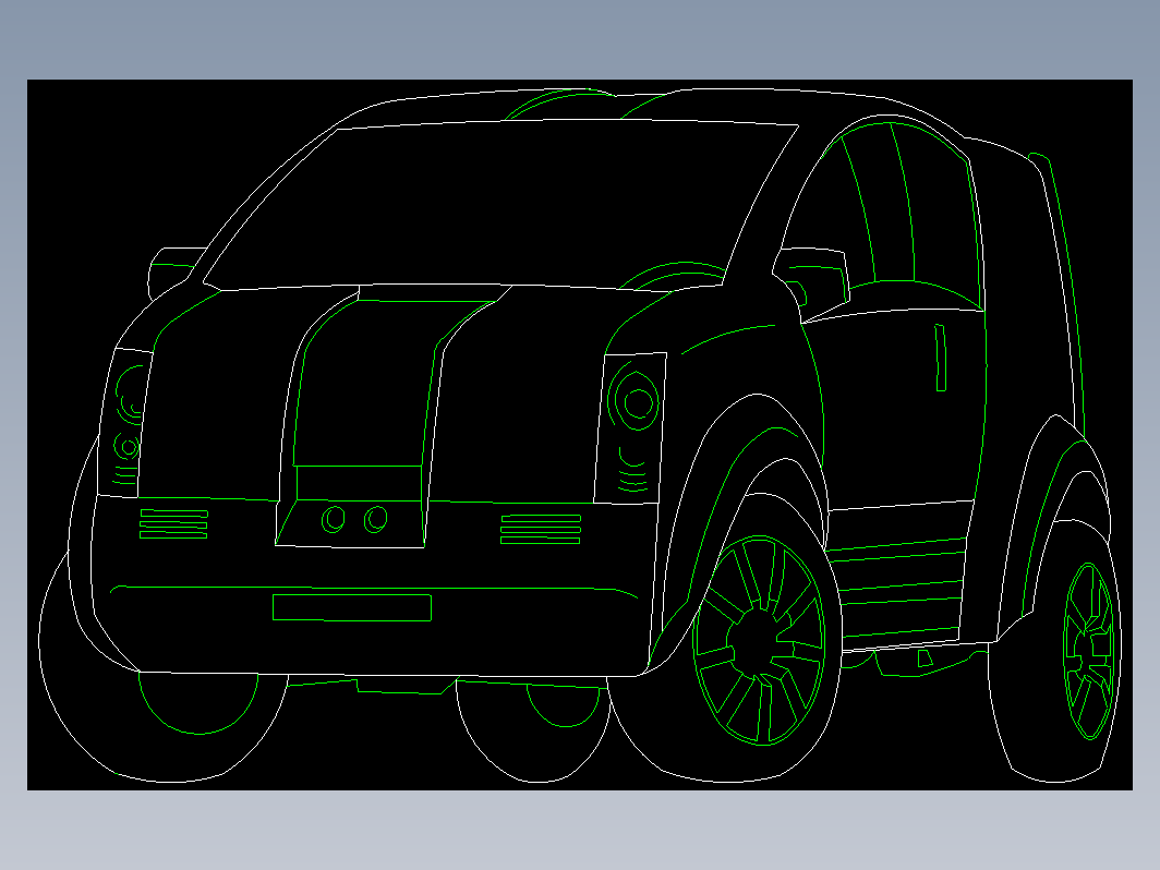 一款小汽车简易CAD模型图